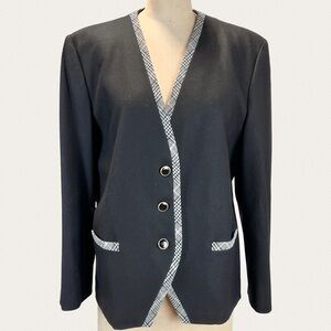 VINTAGE Pendleton women’s blazer suit coat jacket‎ virgin wool plaid button 80s